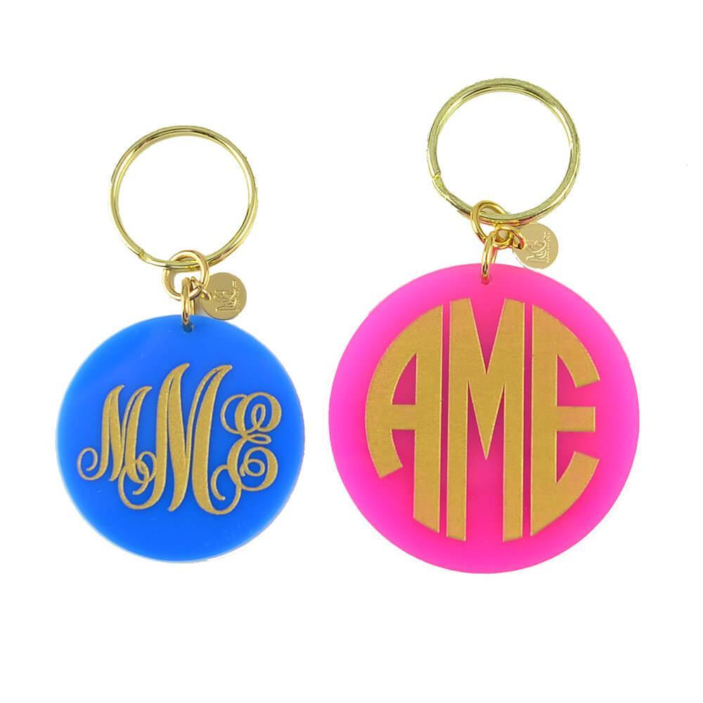 Vineyard Round Monogram Pendant Necklace - by Moon and Lola – Blue