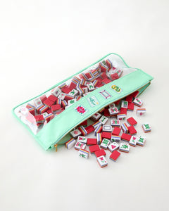 Mint Birdie Mahjong Bag