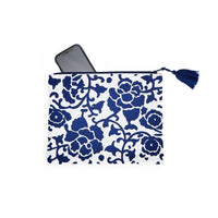 Chinoiserie Chic Embroidered Zip Bag