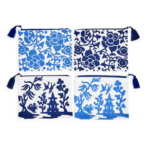 Set of 2 Chinoiserie Blue & White Assorted Dish Towels