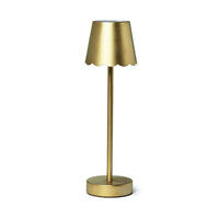 Gold LED Cordless Table Lamp with Scalloped Edge