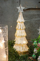 Champagne & White Striped LED Christmas Tree
