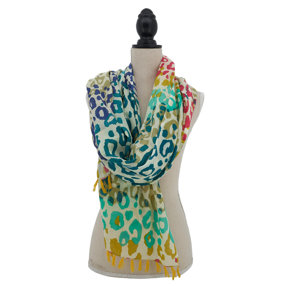 Multi Color Leopard Summer Scarf