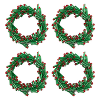 Beaded Wreath Napkin Ring/Set of 4
