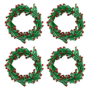 Beaded Wreath Napkin Ring/Set of 4