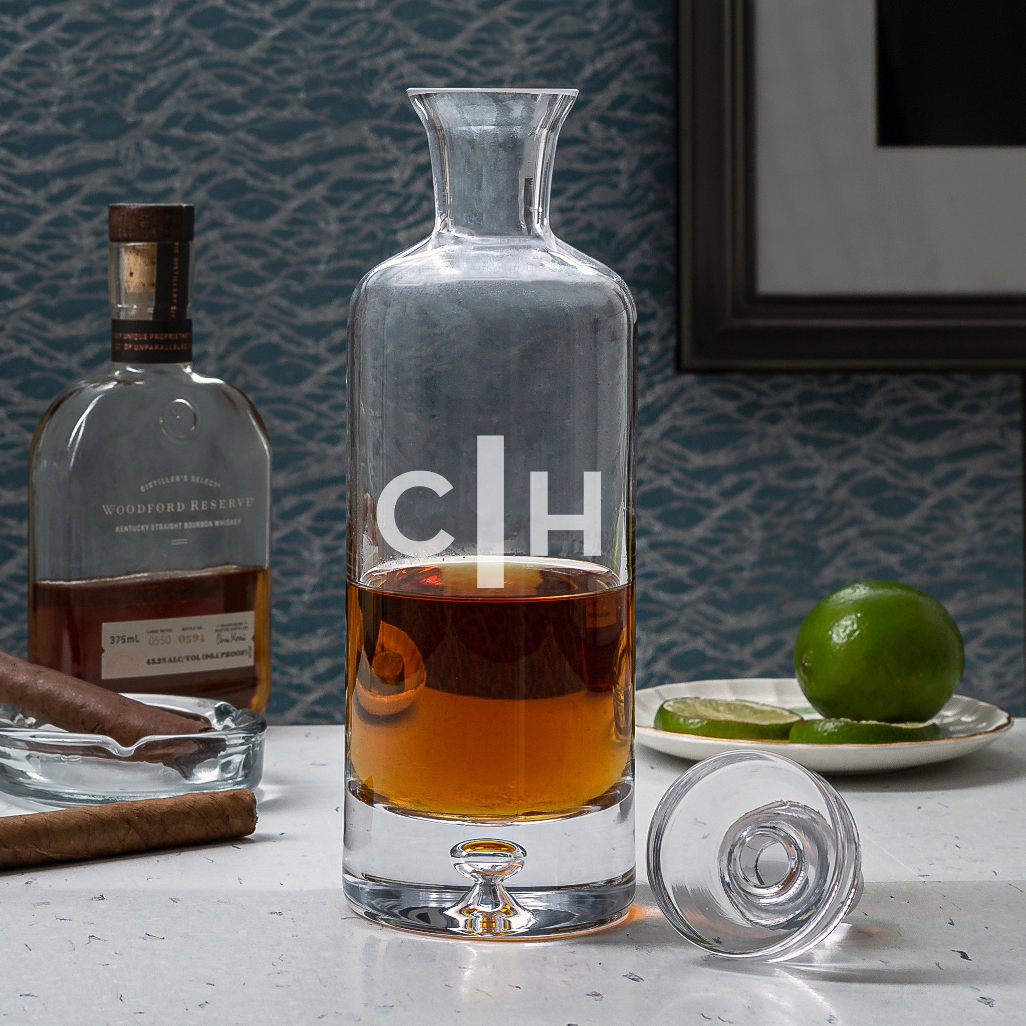 Monogrammed Crystal Liquor Decanter