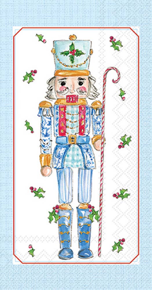 Blue Nutcracker Christmas Guest Towels