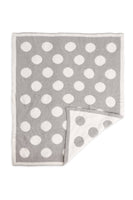 Grey and Cream Polka Dot Luxury Soft Baby Blanket
