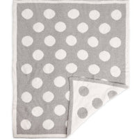 Grey and Cream Polka Dot Luxury Soft Baby Blanket