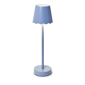 Blue LED Cordless Table Lamp with Scalloped Edge