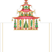 Christmas Pagodas Foil Die-Cut Place Cards