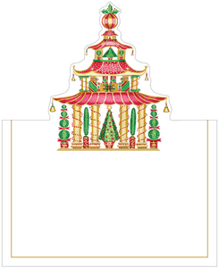 Christmas Pagodas Foil Die-Cut Place Cards