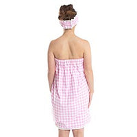 Pink Gingham Spa Wrap Set
