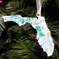 Galvanized Florida Love Ornament