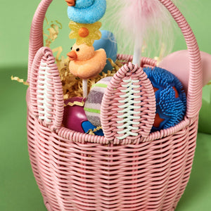 Wicker Bunny Baskets with Pom Pom Tail