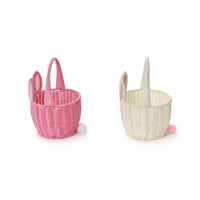 Wicker Bunny Baskets with Pom Pom Tail
