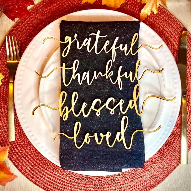 Thanksgiving Words Table Decor/Set of 4