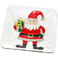 Santa Square Glass Plate