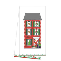 Santa House Christmas Tea Towel