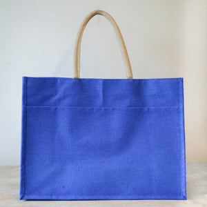 Monogrammed Jute Pocket Tote