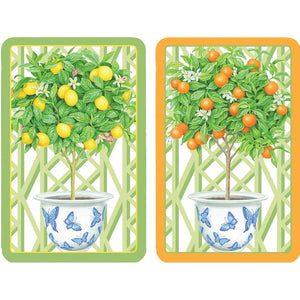 Citrus Topiaries Jumbo Type Playing Cards by Caspari