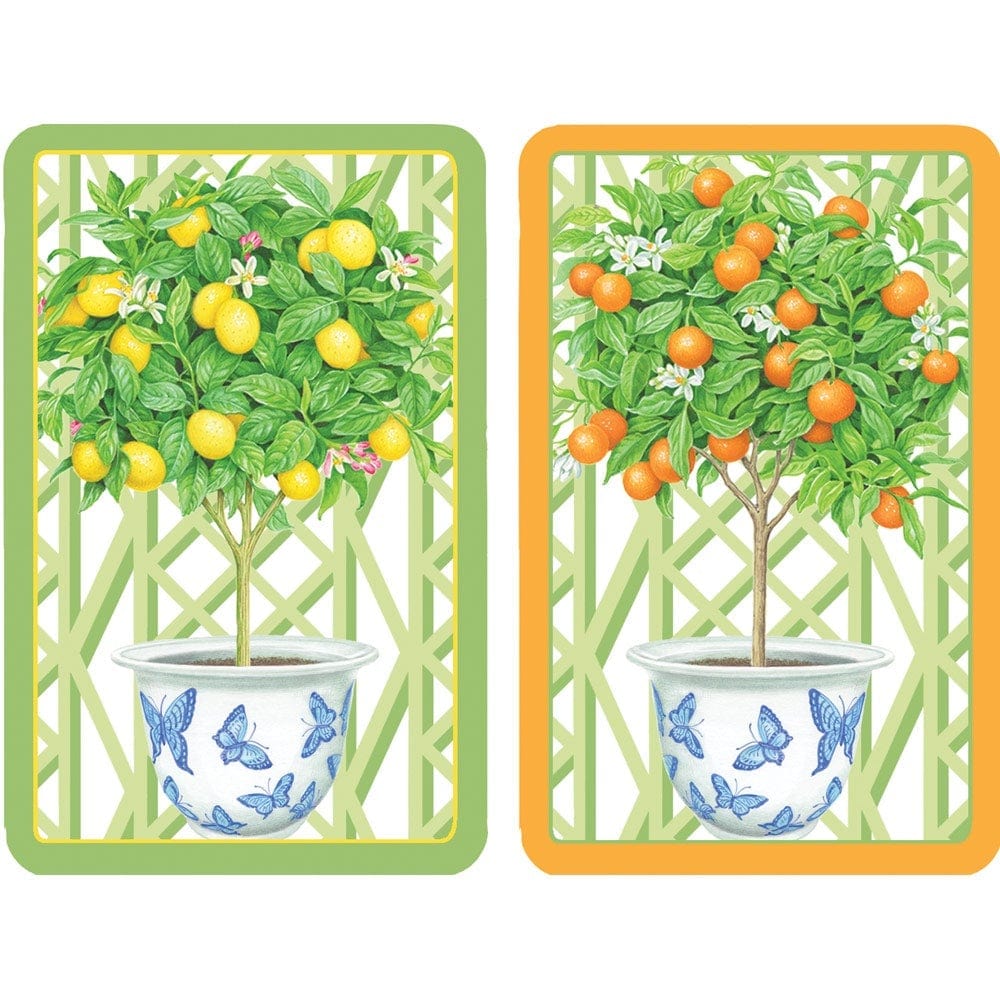 Citrus Topiaries Jumbo Type Playing Cards by Caspari