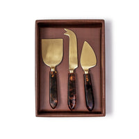 Tortoise Swirl Cheese Knives Set
