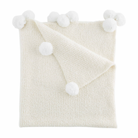 Chenille Baby Blanket with Pom
