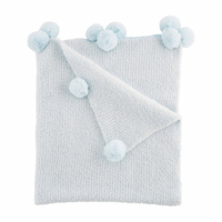 Chenille Baby Blanket with Pom
