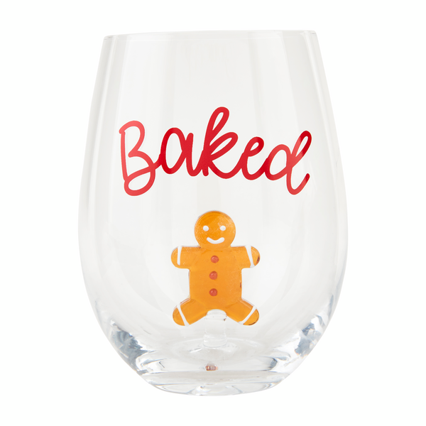 Christmas Icons Stemless Wine Glasses