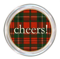 Monogrammed Red & Green Plaid Coaster
