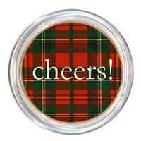 Monogrammed Red & Green Plaid Coaster