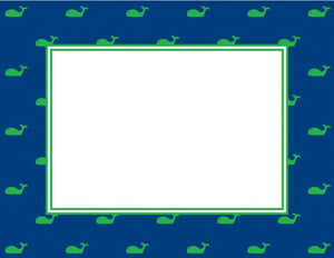 Whale Blue Flat Notecard  