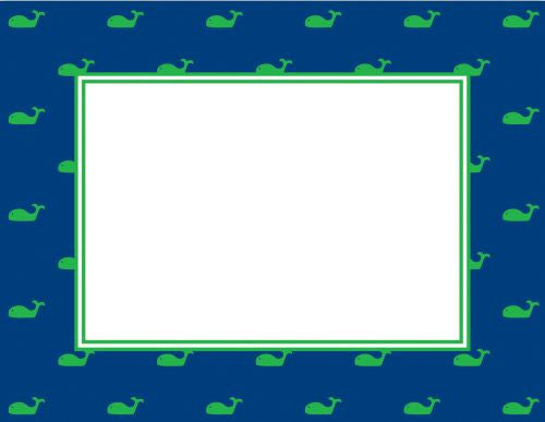 Whale Blue Flat Notecard  