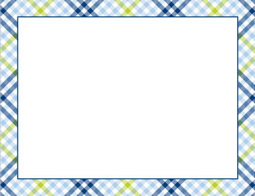 Check Blue and Green Flat Notecard  