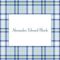 Plaid Blue Foldover Note