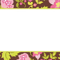 Floral Brown Flat Notecard