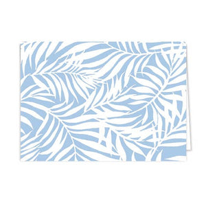 Palm Leaves Folded Notecards | China Blue