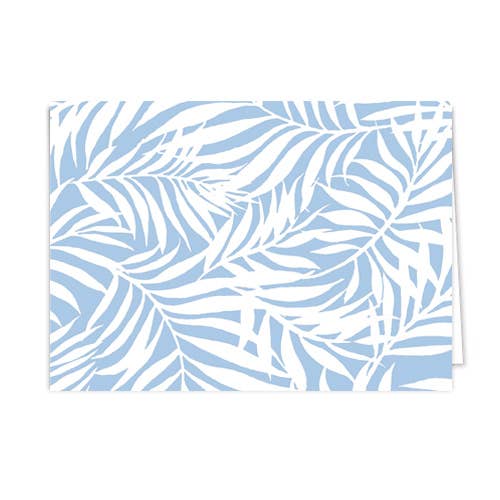 Palm Leaves Folded Notecards | China Blue