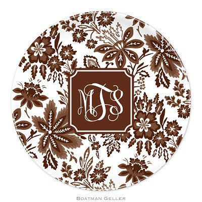 Classic Floral Brown Melamine Plate