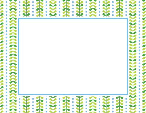 Bright Vine Green and Blue Flat Notecard