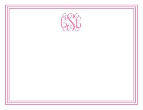 Grand Border Pink Flat Notecard