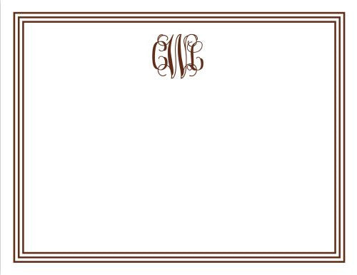 Grand Border Chocolate Flat Notecard