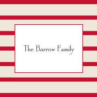 Nautical Stripe Red Foldover Note