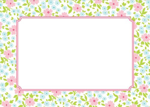 Emma Floral Pink Flat Notecard