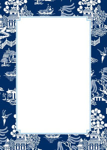 Chinoiserie Navy Flat Notecard