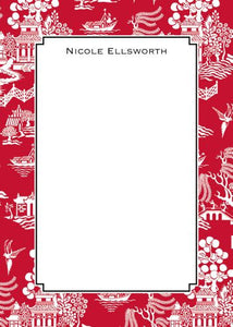 Chinoiserie Red Flat Notecard