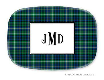 Black Watch Plaid Personalized Melamine Platter