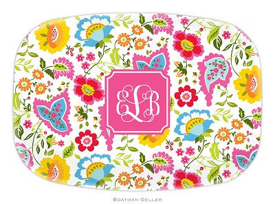 Bright Floral Melamine Platter