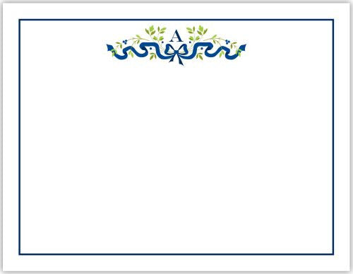 Ribbon Navy Flat Notecard